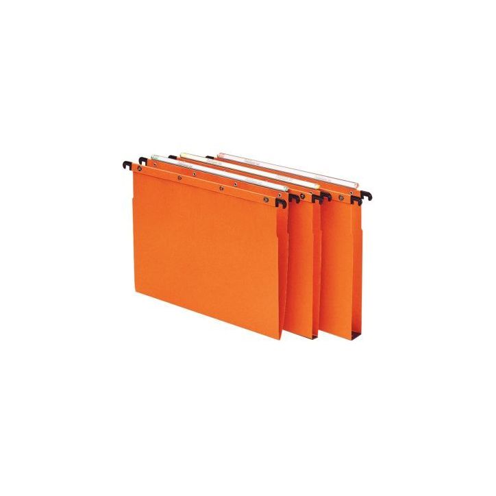 Paquet de 10 dossiers suspendus pour tiroir, dos V, orange 100330275 HAMELIN
