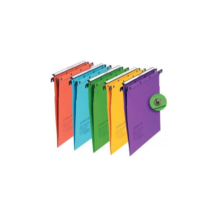 Paquet de 10 dossiers suspendus pour tiroir, dos V, coloris assortis 100330273 HAMELIN