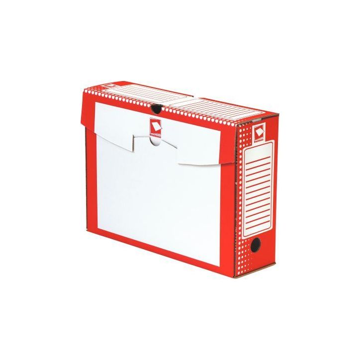 Paquet de 25 boîtes à archives carton rigide dos de 10 cm rouge 64179 BUSINESS
