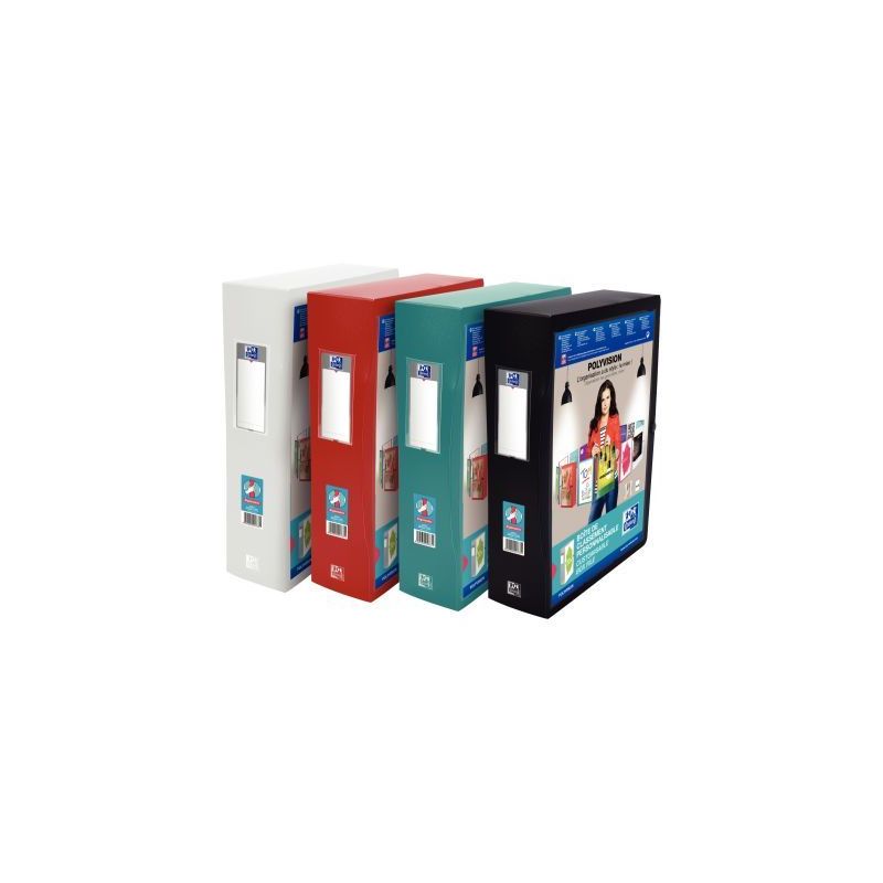 Achetez Boite de classement personnalisable POLYVISION dos 8 cm en polypropylène format 24x32 cm co..