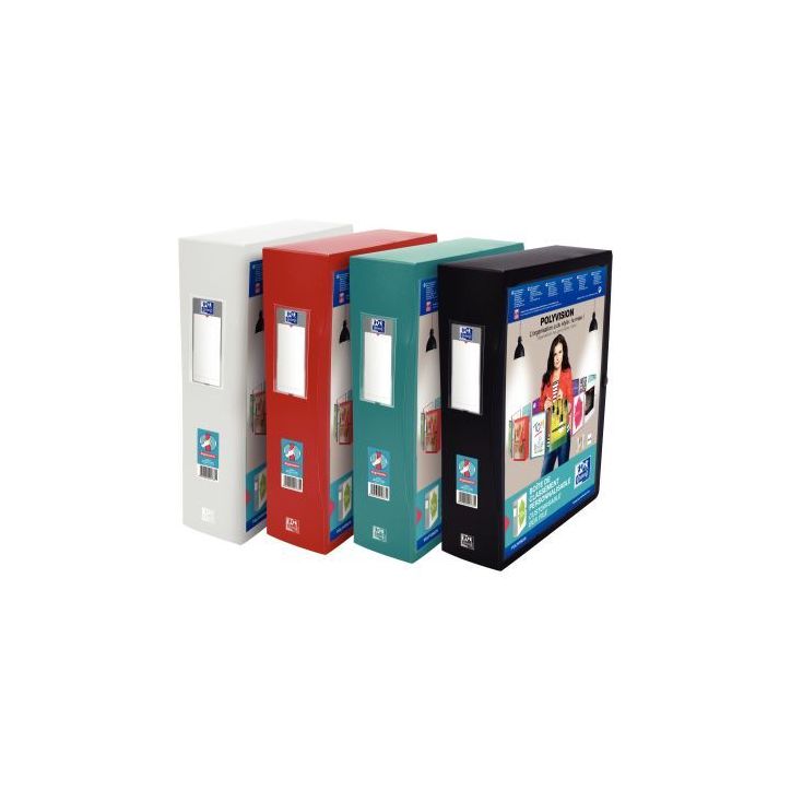 Boite de classement personnalisable POLYVISION dos 8 cm en polypropylène format 24x32 cm coloris assortis 400(...)