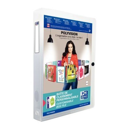 Achetez OXFORD Boîte de classement personnalisable POLYVISION 24x32cm, en polypro 7/10e. Dos 4cm. I..