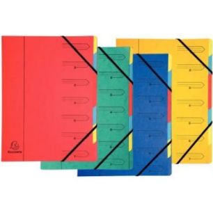 Achetez Trieur dos agrafé avec élastiques, 7 compartiments, coloris assortis 54070E EXACOMPTA pas ..