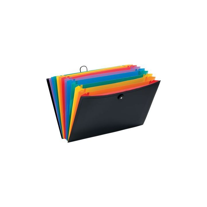 Trieur extensible avec bouton RAINBOW CLASS en polypropylène, 12 compartiments 111667-03 RAINBOW CL VIQUEL