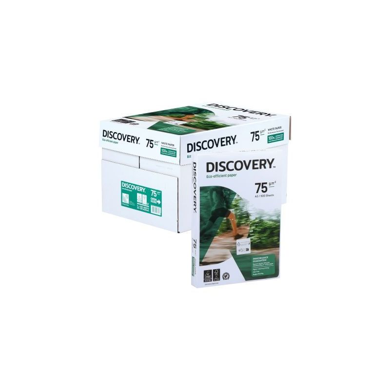 Achetez Carton de 5 ramettes de 500f format A3 75g blanc DISCOVERY 47776X5 DISCOVERY pas cher sur Ma..