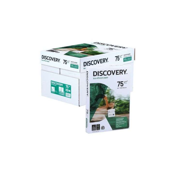 Carton de 5 ramettes de 500f format A3 75g blanc DISCOVERY 47776X5 DISCOVERY