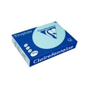 Achetez CLAIREFONTAINE Ramette de 500 feuilles papier couleur TROPHEE 80 grammes format A4 Bleu aliz..
