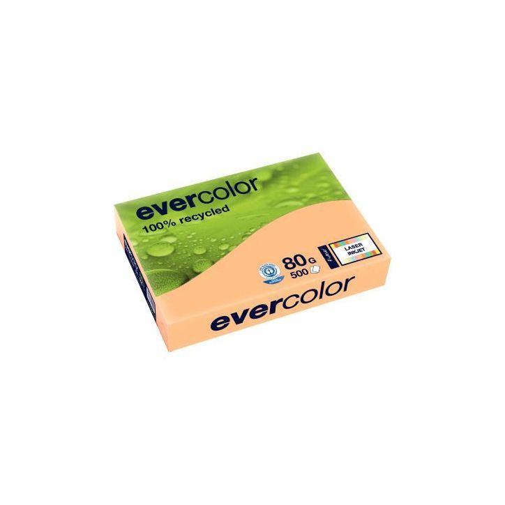 Ramette de 500 feuilles de papier recyclé 80g de format A3 saumon EVERCOLOR 30015C CLAIREFONTAINE