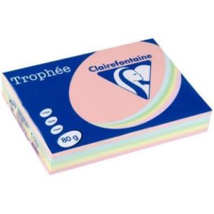 Achetez Ramette de 500 feuilles de papier 80g de format A4 assortis pastel TROPHEE CLAIREFONTAINE 17..