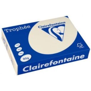 Achetez CLAIREFONTAINE Ramette de 500 feuilles papier couleur TROPHEE 80 grammes format A4 Ivoire 18..