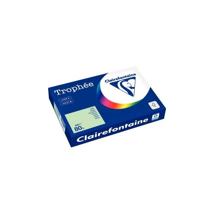 Carton de 3 ramettes de 500 feuilles format A3 80g vert CLAIREFONTAINE 15846 X3 TROPHEE CLAIREFONTAINE