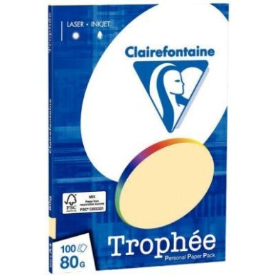 Achetez Pochette de 100 feuilles format A4 80g chamois CLAIREFONTAINE 4106C TROPHEE CLAIREFONTAINE p..