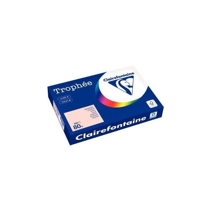 Carton de 3 ramettes de 500 feuilles format A3 80g saumon CLAIREFONTAINE 36807 X3 TROPHEE CLAIREFONTAINE