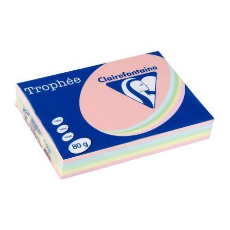 Achetez CLAIREFONTAINE Ramette 5x100F papier couleur Trophée 80g A3 assortis pastel Rose,canari,ver..