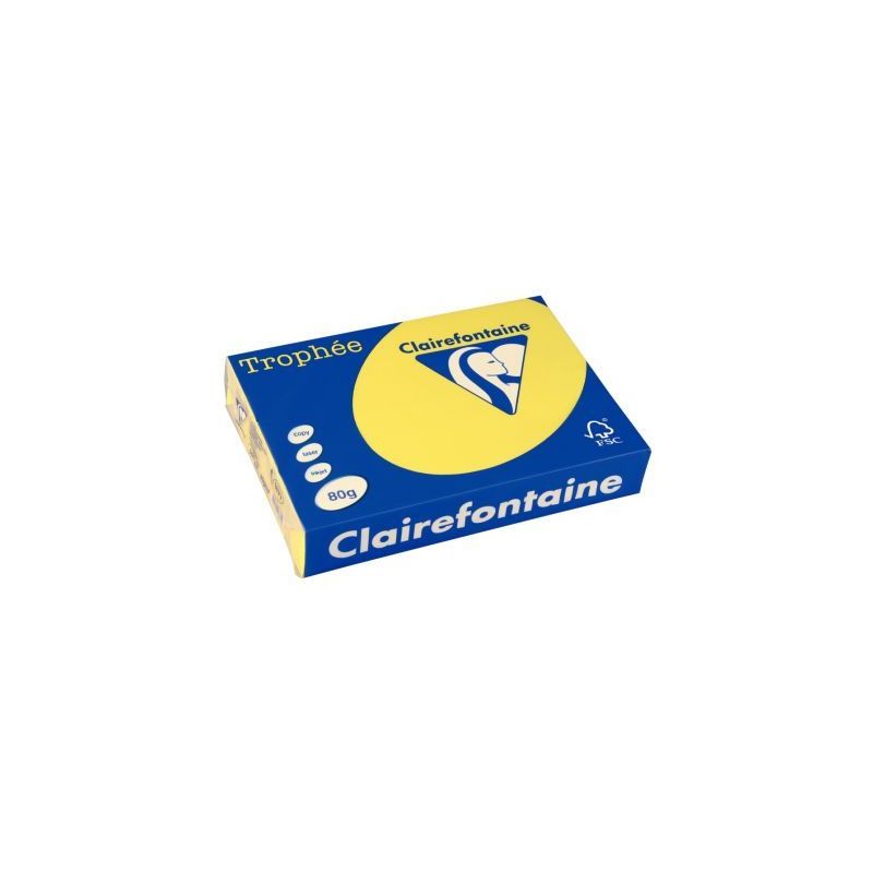 Achetez CLAIREFONTAINE Ramette de 500 feuilles papier couleur TROPHEE 80 grammes format A4 Jaune sol..
