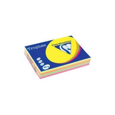 Achetez Carton de 5 ramettes de 500 feuilles format A4 80g fluo assortis 1705SCX5 TROPHEE CLAIREFONT..