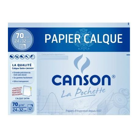 Achetez Pochette 12 feuilles calque 24x32 70 grammes C200003197 pas cher sur Ma Rentrée Scolaire