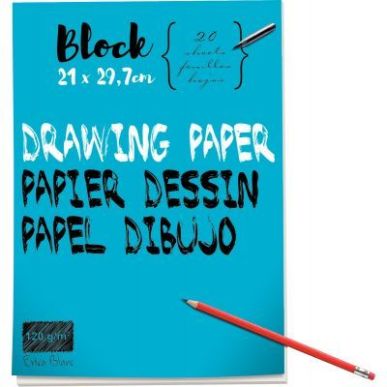 Achetez Bloc de 40 pages de papier dessin blanc 120 g format 21x29,7 cm 42490 pas cher sur Ma Rentr ..