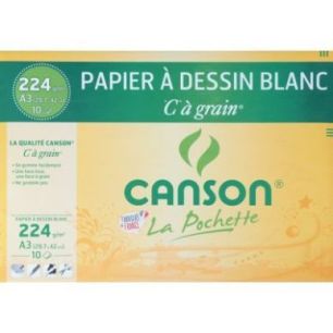 Achetez Pochette de 10 feuilles à  dessin C à  grain 224 g, format 29,7x42 cm C200027115 CANSON ..