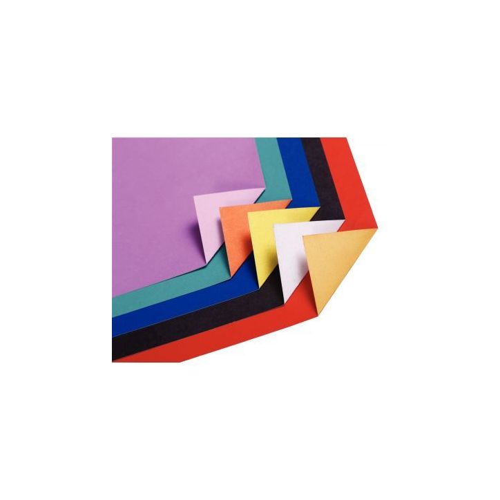 Paquet de 25 feuilles cartoline bicolore 50 x 65 cm couleurs assorties 453199C CLAIREFONTAINE