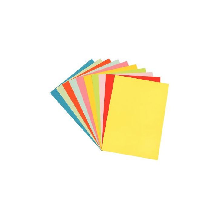 Paquet de 100 feuilles de papier couleur 160g format 50x65 cm 10 couleurs assorties 50X65/160/100