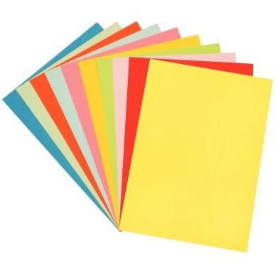 Achetez Paquet de 100 feuilles de papier couleur 160g format 50x65 cm 10 couleurs assorties 50X65/16..