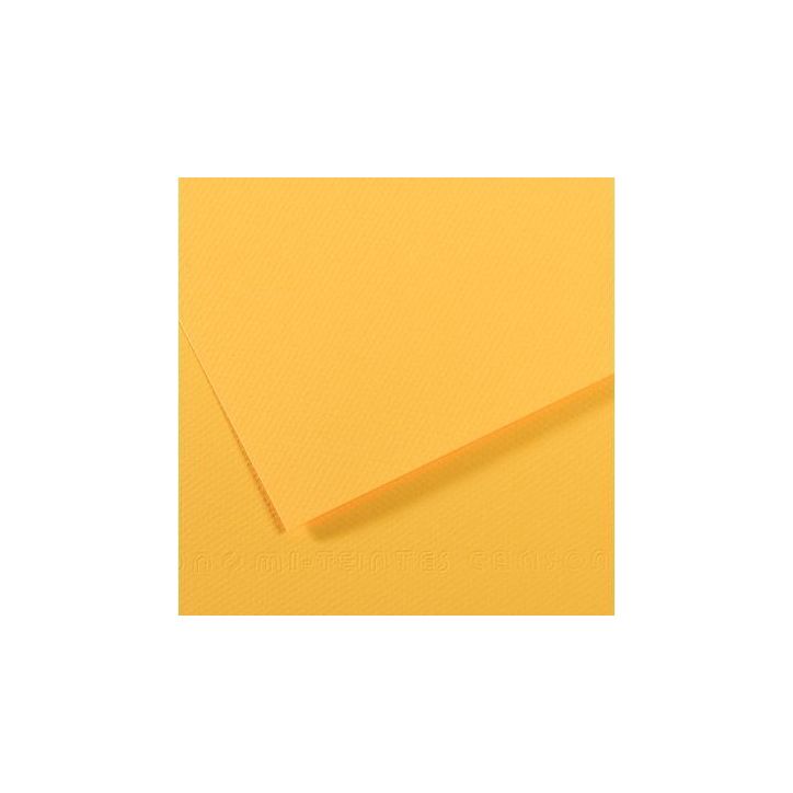 Paquet de 10 feuilles mi-teinte format 50x65 coloris bouton d'or C31032S103 CANSON