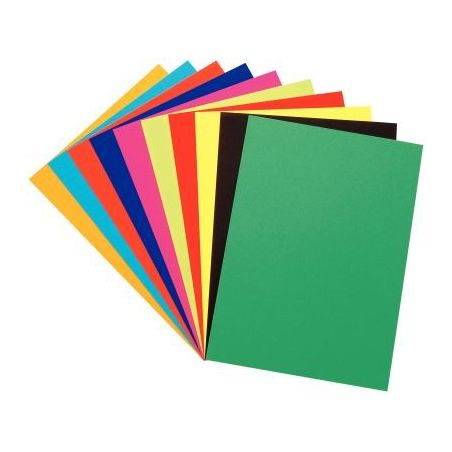 Achetez Paquet de 100 feuilles de papier couleur 250g format 24x32 cm 10 couleurs assorties 24X32/27..