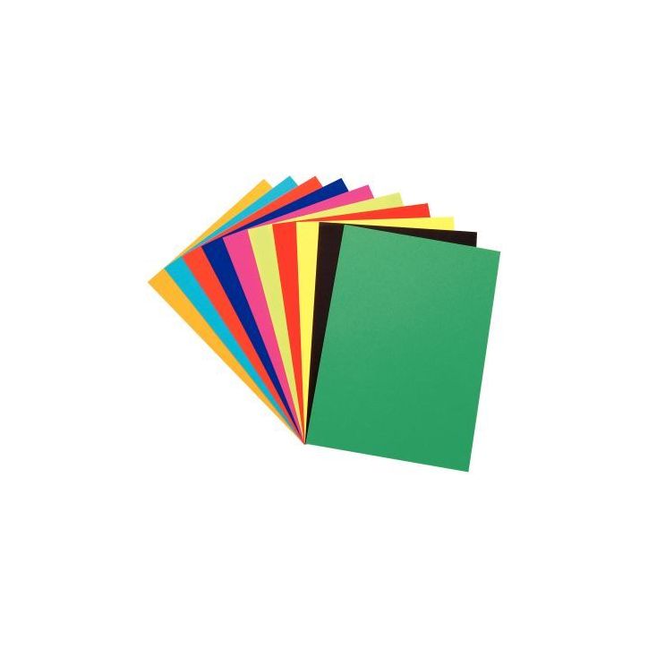 Paquet de 100 feuilles de papier couleur 250g format 24x32 cm 10 couleurs assorties 24X32/270/100