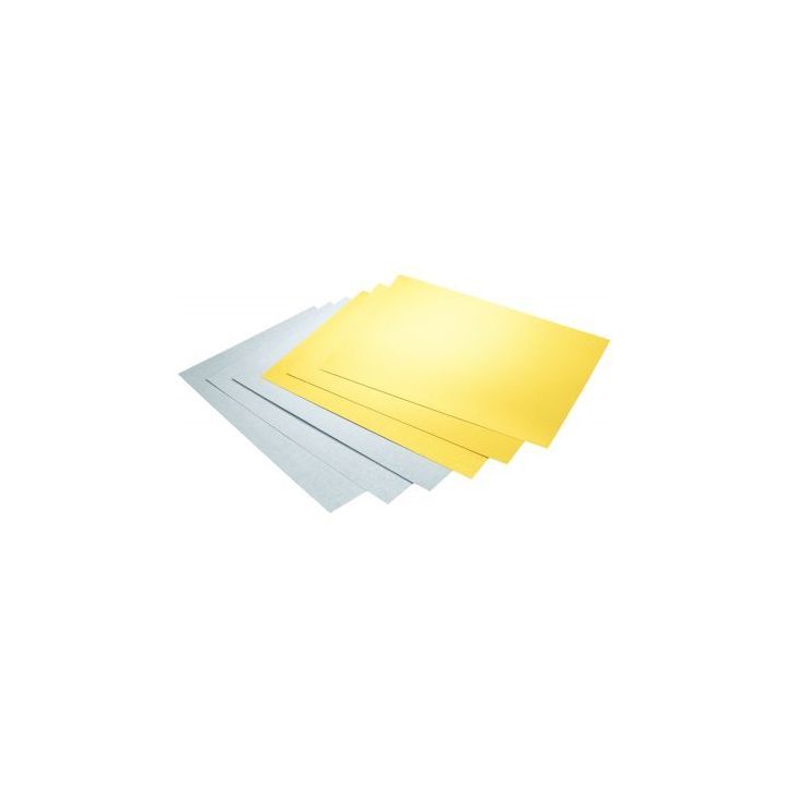 Bloc de 10 feuilles de carton nacré A4, 300G  : 5 or et 5 argent 611