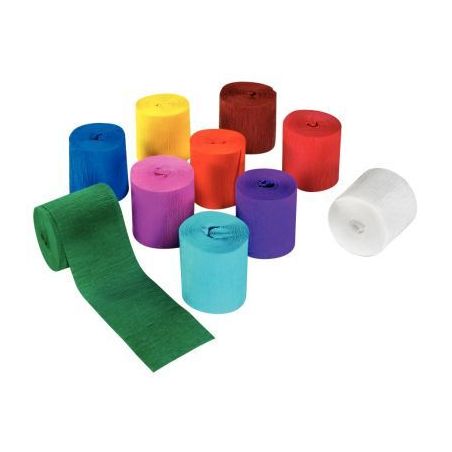 Achetez Paquet de 10 frises de papier crépon assortis 10mx5cm 914299C pas cher sur Ma Rentrée Scol..