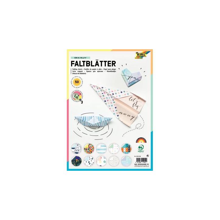 Pochette  50 feuilles Origami A4 coloris assortis 470/2130