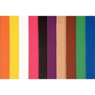 Achetez Pochette de 10 feuilles de carton ondulé, 50 x 70 cm, couleurs assorties 741009 pas cher su..