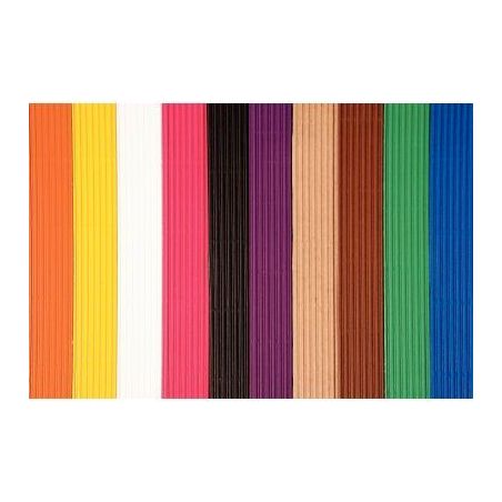 Achetez Pochette de 10 feuilles de carton ondulé, 50 x 70 cm, couleurs assorties 741009 pas cher su..
