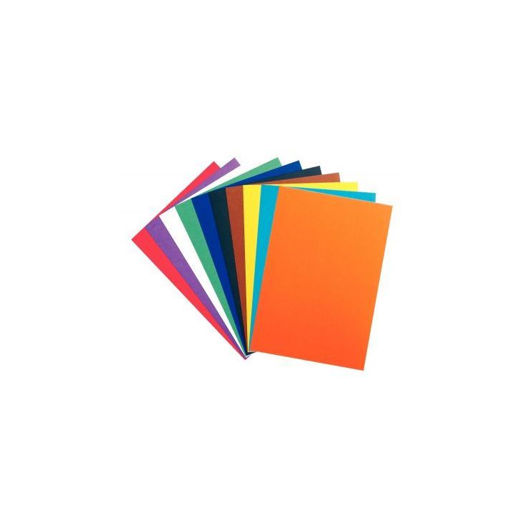 Paquet de 100 feuilles de carton couleur, 340 grammes, format : 29 x 42 cm E083060