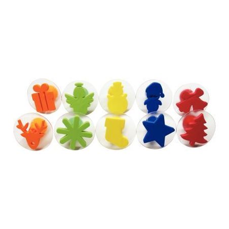 Achetez Set de 10 tampons D. 7,5 cm EVA thème Noël L740002 pas cher sur Ma Rentrée Scolaire