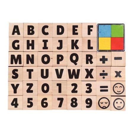 Achetez Set de 44 tampons alphabet/chiffre + encreur L740201 pas cher sur Ma Rentrée Scolaire