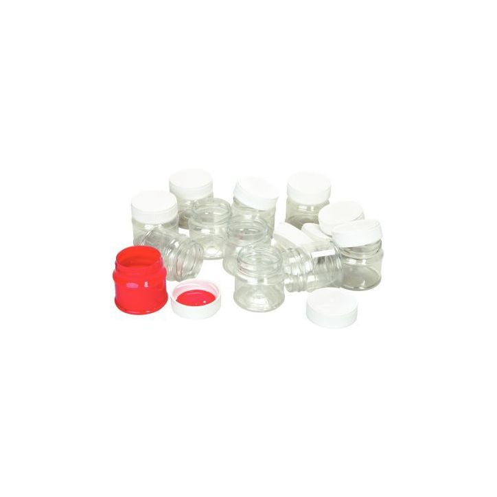 Lot de 12 pots de 50ml en PET transparent SAC12X50ML_01/83170