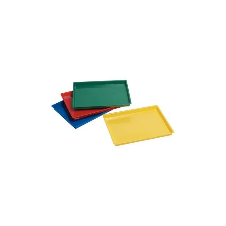 Lot de 4 plateaux multi usages. 4 couleurs assorties : rouge, jaune, vert et bleu 77040
