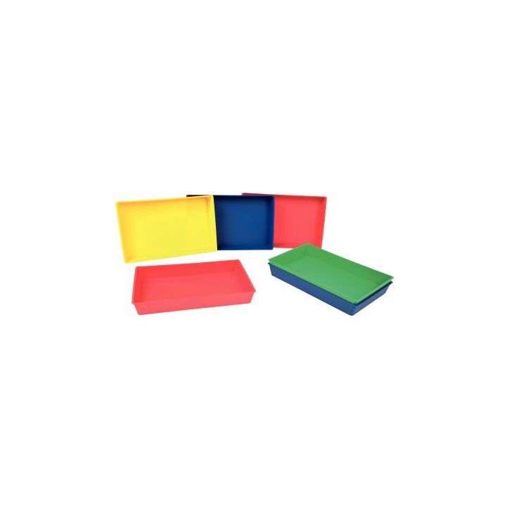 Lot de 6 plateaux empilables aux couleurs assorties en polypropylène 210-6