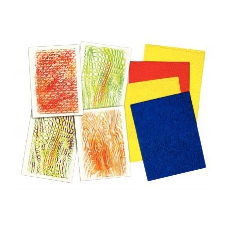 Achetez Sachet de 4 plaques à embosser, les textures 1051002 pas cher sur Ma Rentrée Scolaire