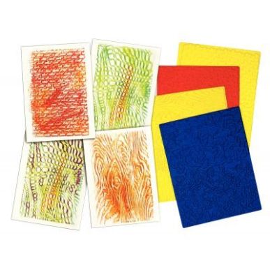 Achetez Sachet de 4 plaques à embosser, les textures 1051002 pas cher sur Ma Rentrée Scolaire