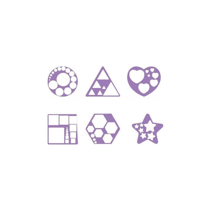Lot de 6 pochoirs formes géométriques L730018