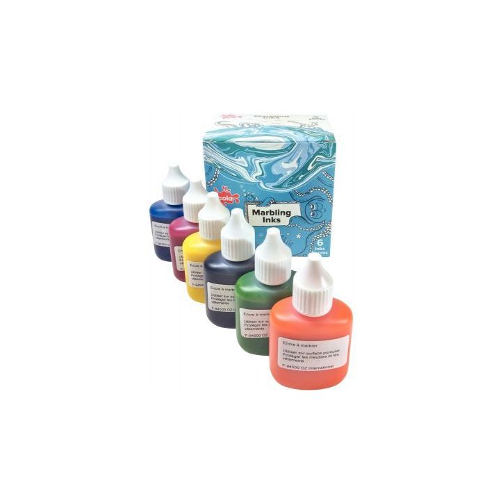 Kit de marbling 6 flacons 25ml, couleurs classiques MI25/6/A