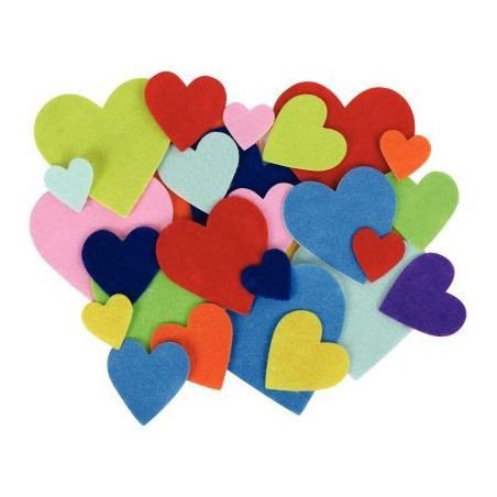 Achetez Sachet de 150 coeurs en feutrine adhésives L219968 pas cher sur Ma Rentrée Scolaire