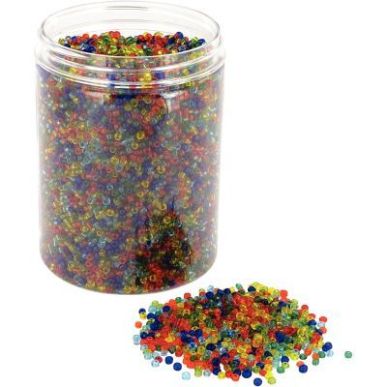 Achetez Bocal de 500 grammes de perles rocailles transparentes diamètre 2,5 mm assortis 1279/46110 ..