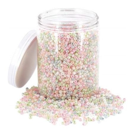 Achetez Bocal de 500 G de perles rocailles nacreés 1284 pas cher sur Ma Rentrée Scolaire