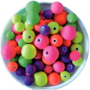 Achetez Pot de 100 grammes de perles rondes en plastique fluo 123525 pas cher sur Ma Rentrée Scolai..