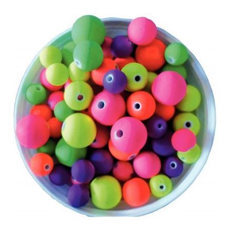 Achetez Pot de 100 grammes de perles rondes en plastique fluo 123525 pas cher sur Ma Rentrée Scolai..