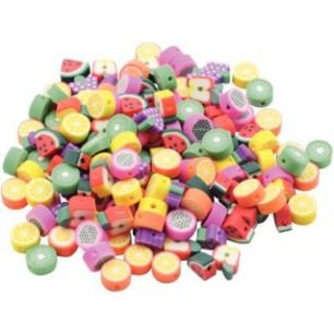 Achetez Sac de 300 perles en forme de fruit en pâte de polymère assortis 2194 pas cher sur Ma Rent..
